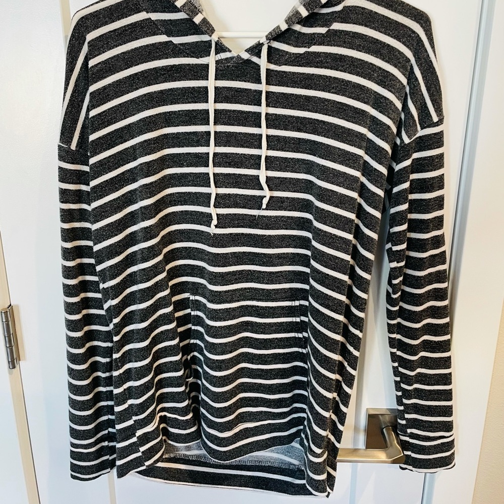 Charcoal Grey Striped Light Sweatshirt